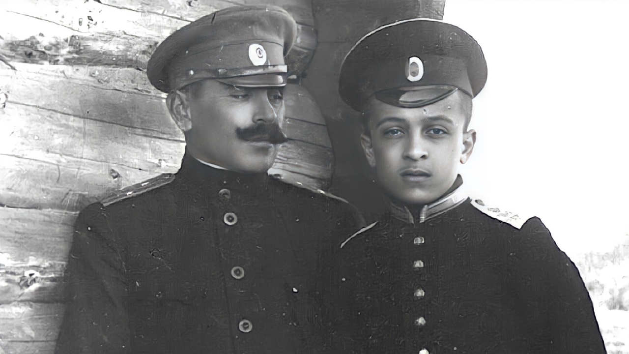 General Giorgi Mazniev (Mazniashvili) with his son Ivan.