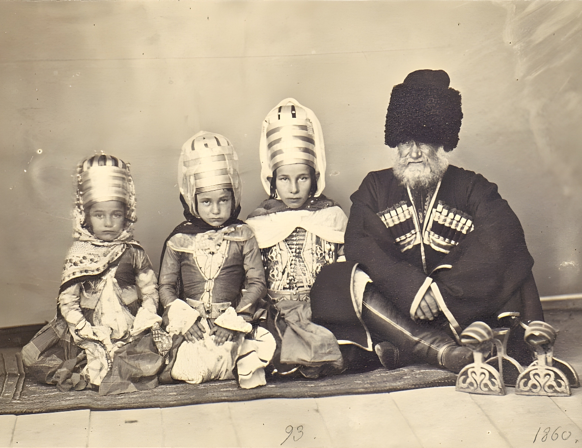 Circassians from the Baksan region, mid-19th century. Photograph by D.A. Nikitin.