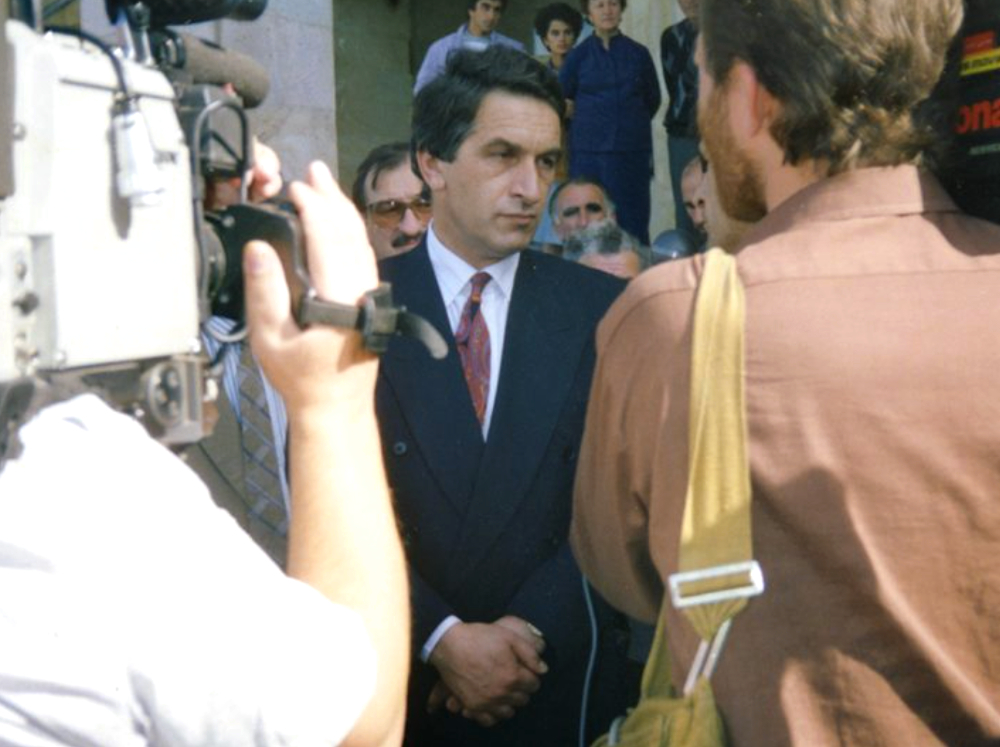 Vladislav Ardzinba at the First World Congress of the Abkhaz-Abaza (Abaza) People. 8 October 1992