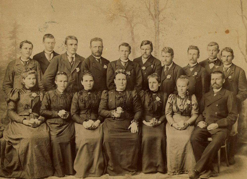 Choir. In the first row on the right is Jakob Mihkelson. Village of Estonia. Early 1890s.