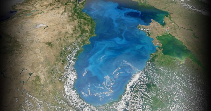 Satellite image of the Black Sea and the Caucasus