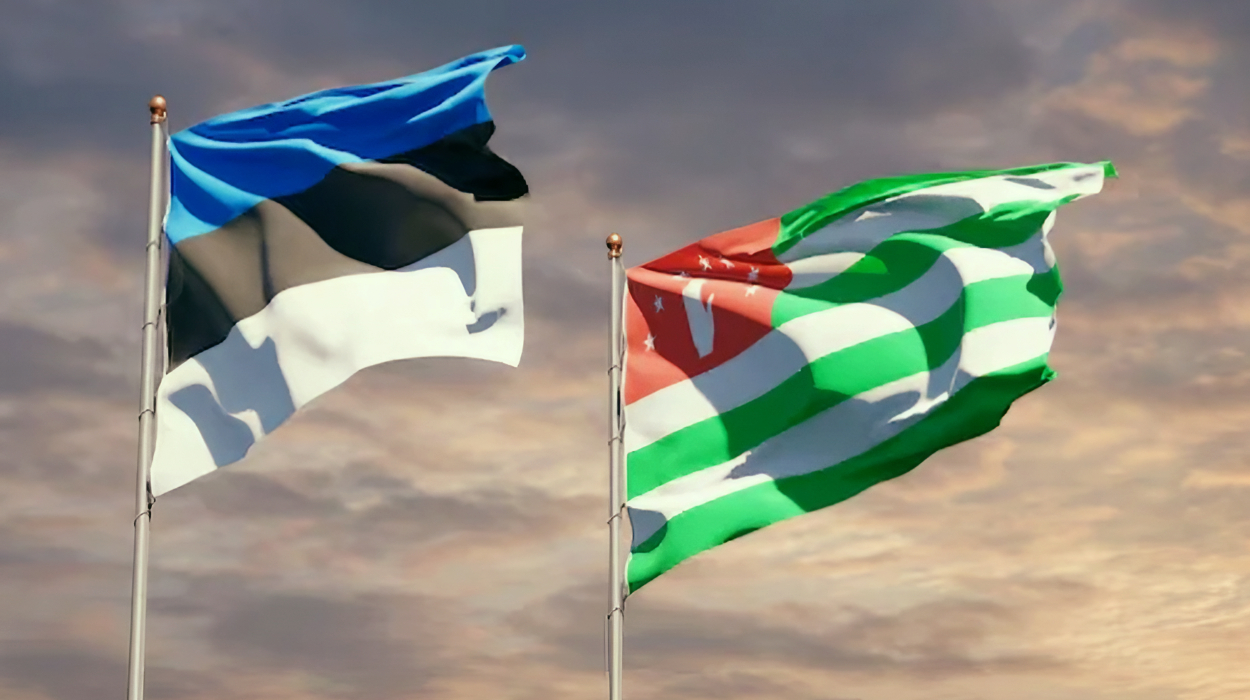 Estonian and Abkhazian flags