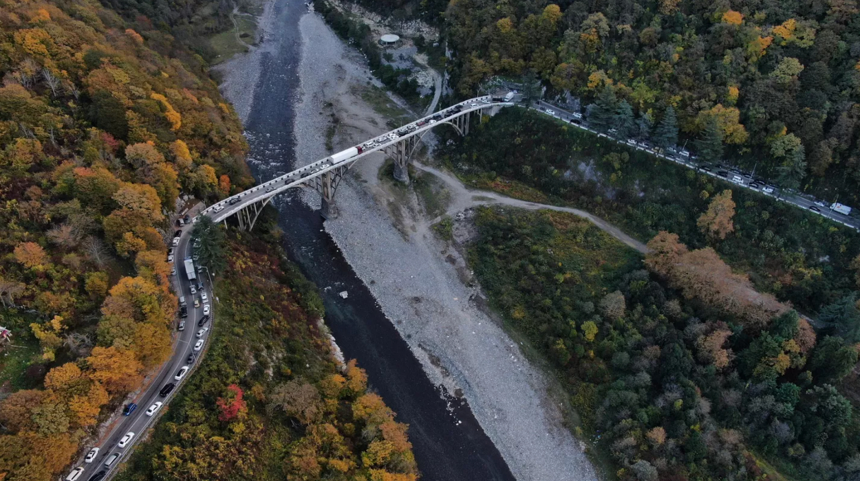 Protesters block key routes into the capital, including the Gumista bridge.