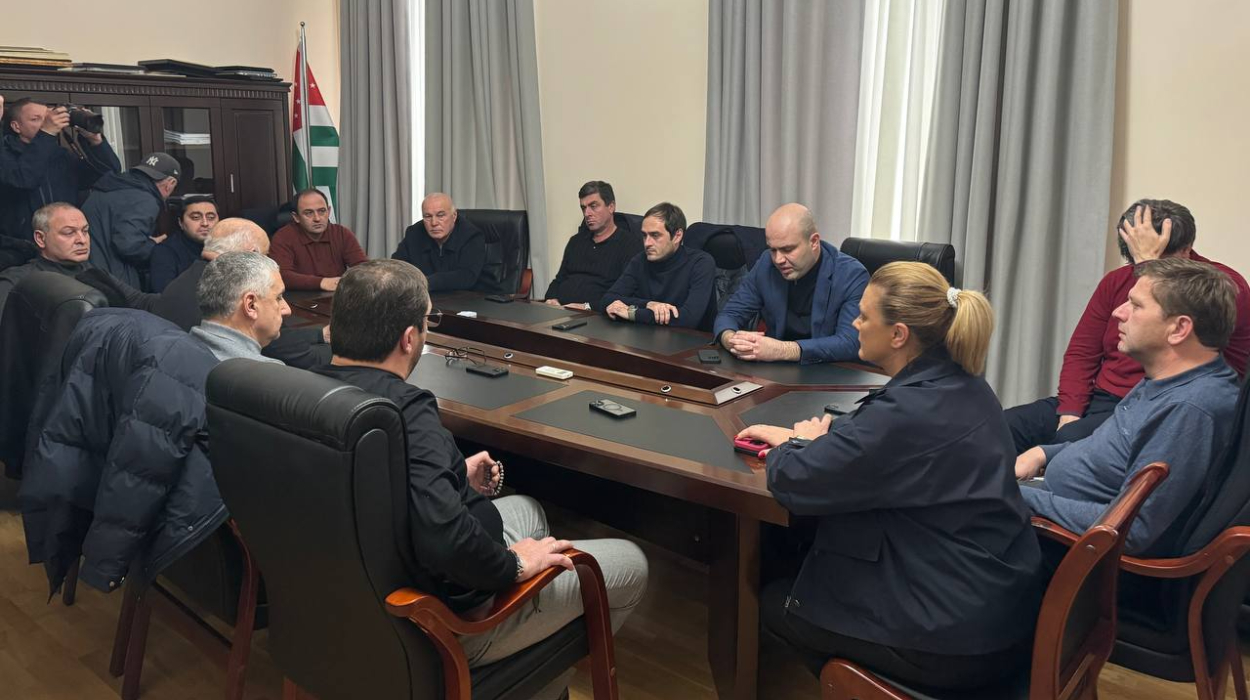 Members of the Abkhaz Parliament convene to discuss potential solutions to the ongoing political crisis.