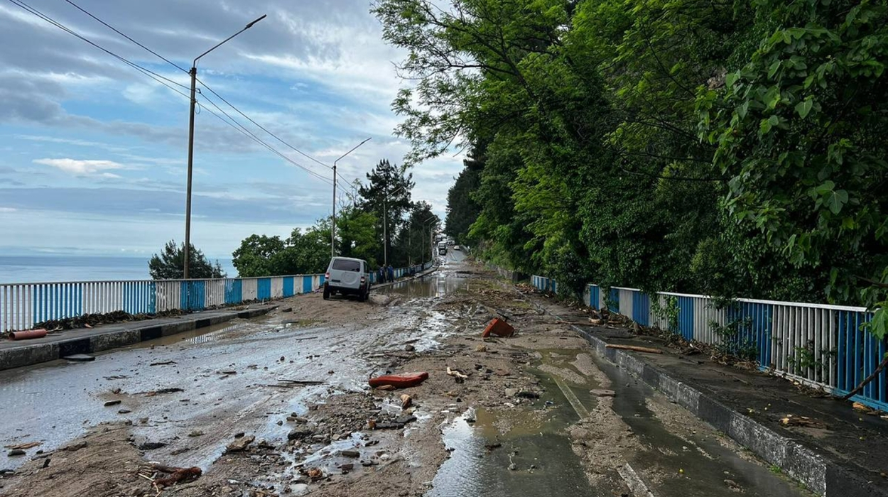 Torrential rain causes chaos in Gagra district from dusk of June 13th to dawn of the 14th.