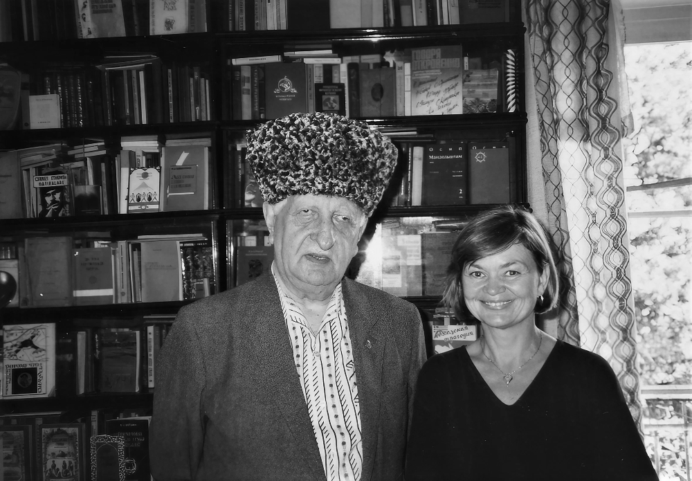 Bagrat Shinkuba (1917-2004) with Paula Garb, translator of 'The Last of the Departed,' from the University of California, Irvine.
